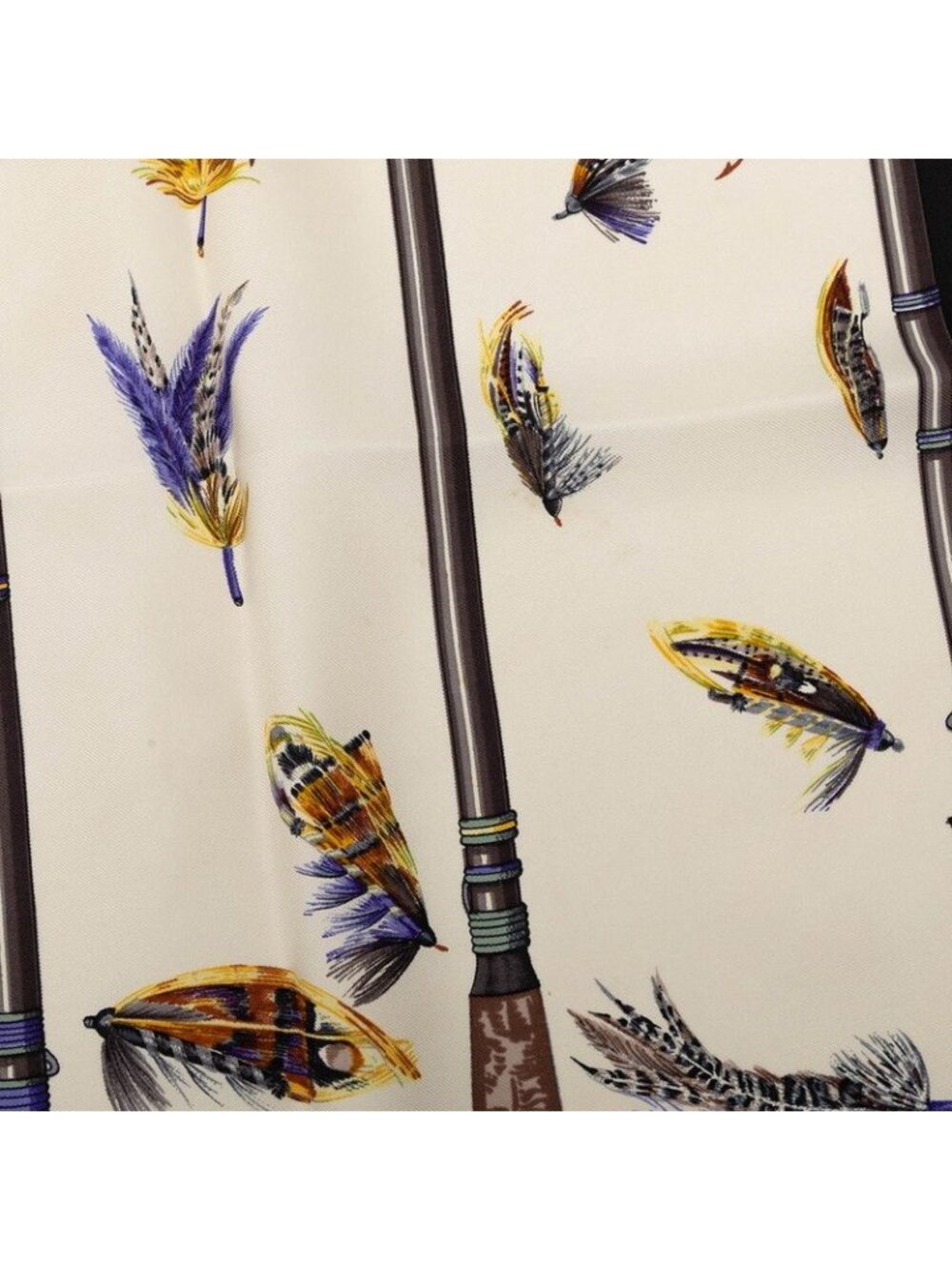 ★SOLD★ Hermes Carre 90 Flies Fly Scarf Large Black Multicolor Silk - Picture 5 of 7